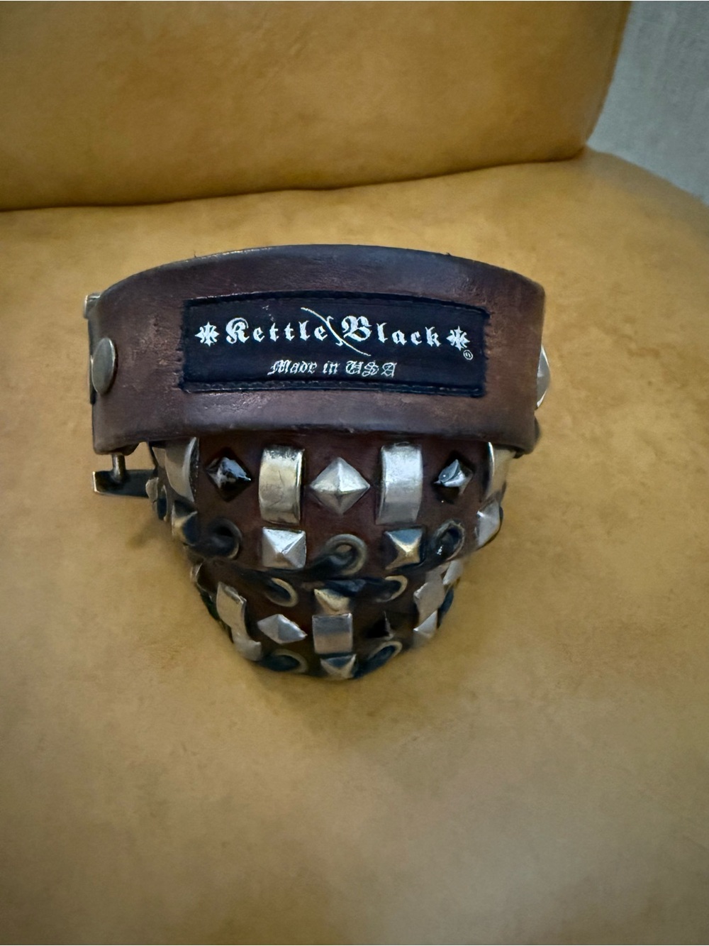 Kettle Black Brown Studded Leather Belt